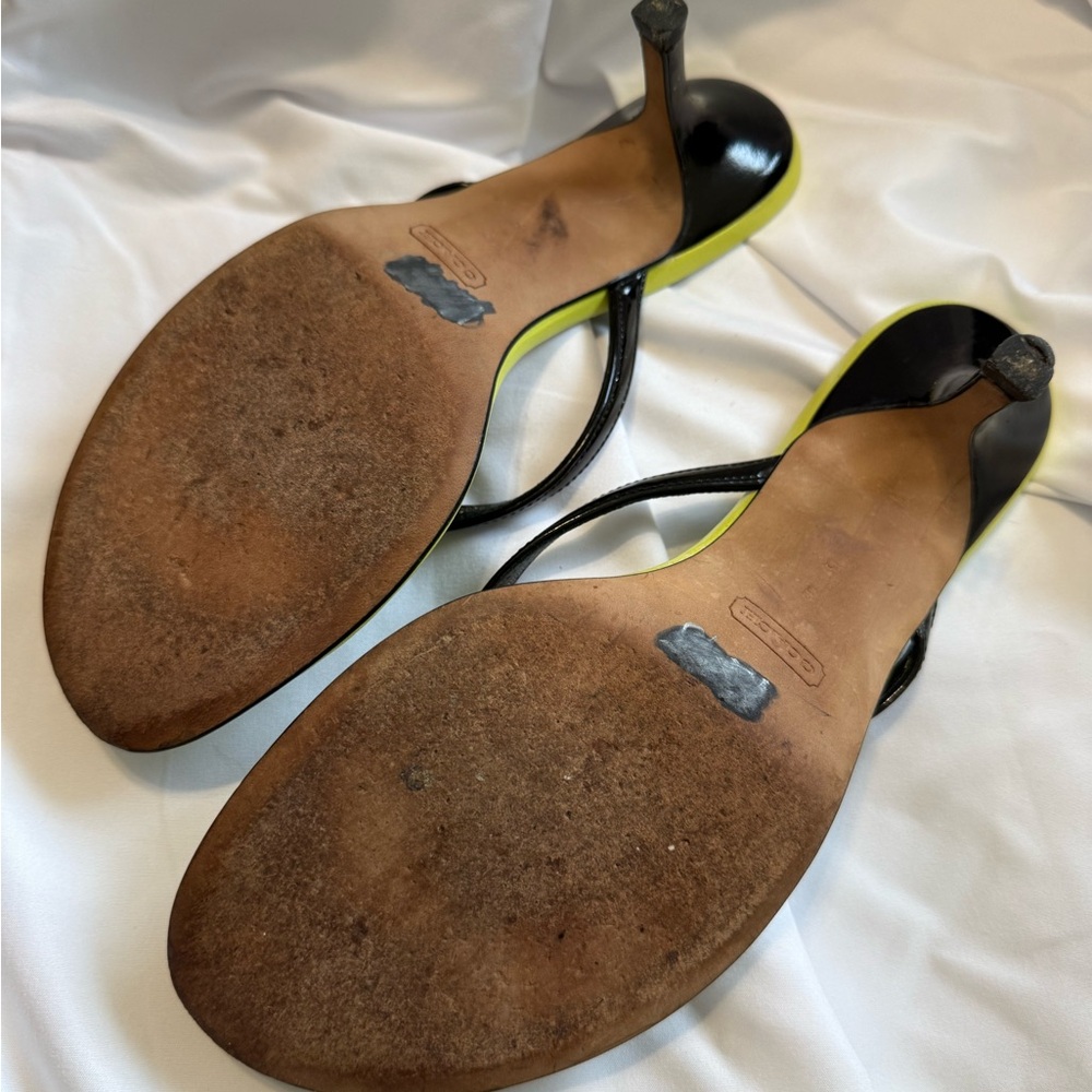 Coach Lime Green Ladybug Strappy High Heeled Sandals size 9 - Picture 8 of 8